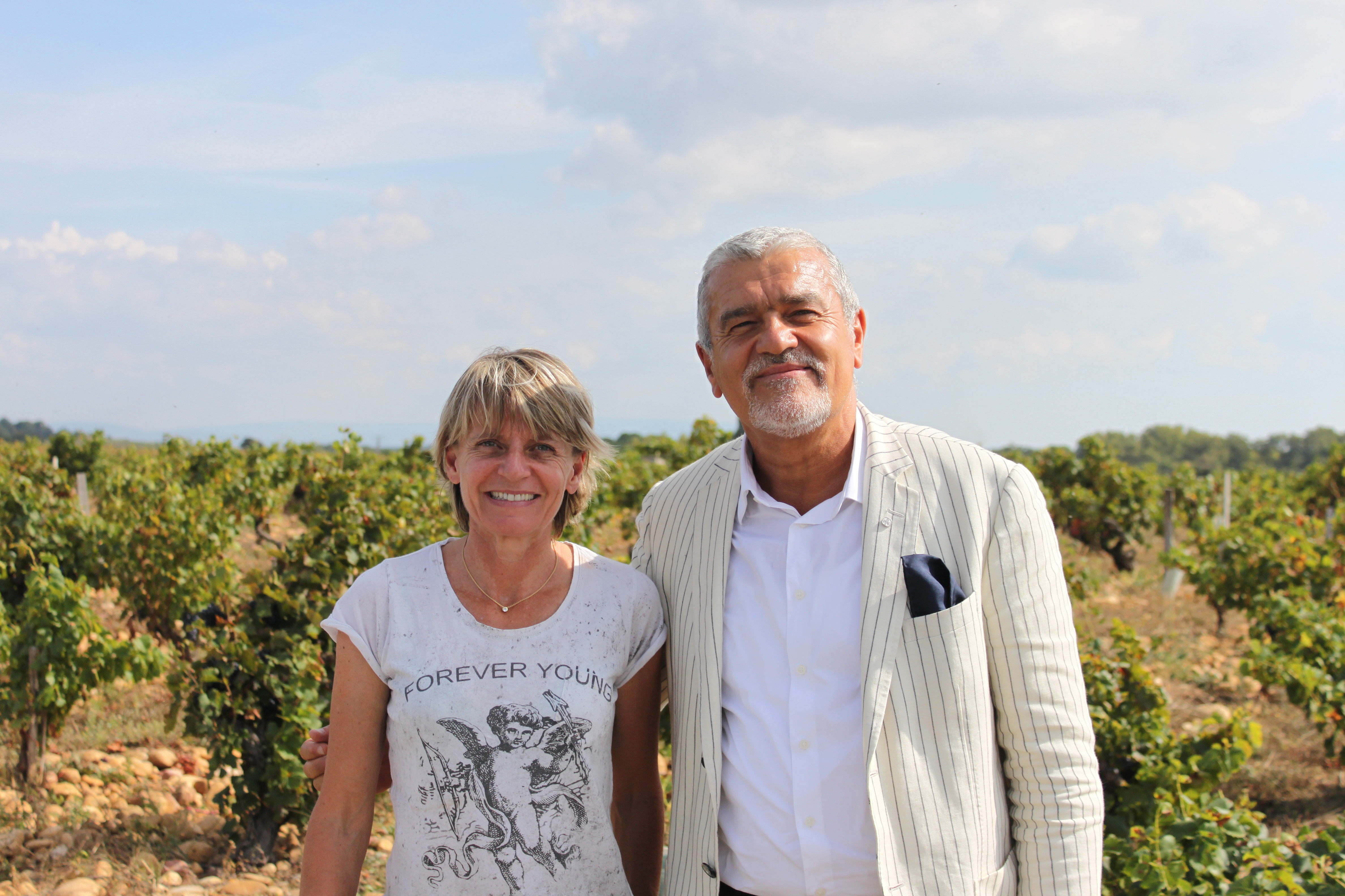 Con Françoise Mayard, proprietaria, agronoma e enologa dei Vignobles Mayard